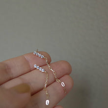 Load image into Gallery viewer, Zircon Chain Tassel Earrings