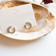 Load image into Gallery viewer, Diamante Golden C Shape Stud Earrings