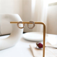 Load image into Gallery viewer, Diamante Golden C Shape Stud Earrings