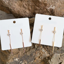 Load image into Gallery viewer, Long Diamante Chain Tassel Earrings