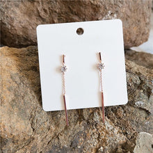 Load image into Gallery viewer, Long Diamante Chain Tassel Earrings