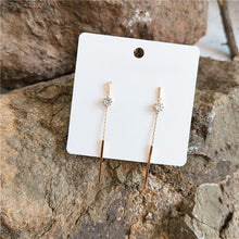 Load image into Gallery viewer, Long Diamante Chain Tassel Earrings