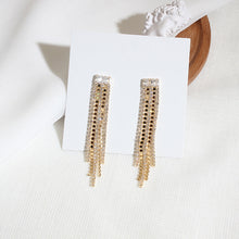 Load image into Gallery viewer, Zircon Cup Chain Gold Plated Tassel Earrings