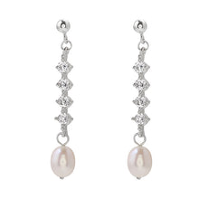 Load image into Gallery viewer, Diamante Pearl Drop Earrings