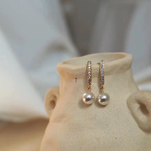Load image into Gallery viewer, Gold Plated Luxury Diamante Pearl Drop Earrings
