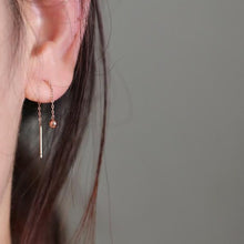Load image into Gallery viewer, Rose Gold ball Chain Thread Through Earrings