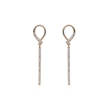 Load image into Gallery viewer, Diamante Gold Plated Oval Shape Drop Earrings