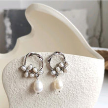 Load image into Gallery viewer, Gold Plated Pearls Drop Earrings