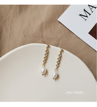 Load image into Gallery viewer, Luxury Zircon Pearl Drop Earrings