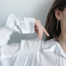 Load image into Gallery viewer, Diamante Gold Plated Oval Shape Drop Earrings