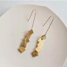 Load image into Gallery viewer, Korean Style Geometric Pierce Gold Plated Drop Earrings