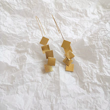 Load image into Gallery viewer, Korean Style Geometric Pierce Gold Plated Drop Earrings