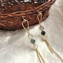 Load image into Gallery viewer, Gold Plated Tassel Shell Earrings