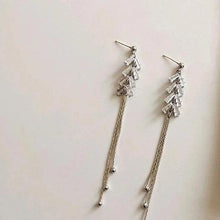 Load image into Gallery viewer, Diamante Tassel Long Earrings
