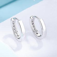 Load image into Gallery viewer, Sterling Silver Diamante Hoop Earrings Huggie Hoops

