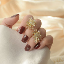 Load image into Gallery viewer, 14K Gold Plated Zircon Firework Shape Ear Studs Earrings