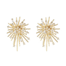 Load image into Gallery viewer, 14K Gold Plated Zircon Firework Shape Ear Studs Earrings
