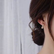 Load image into Gallery viewer, Luxury Popular 14K Gold Plated Zircon C Shape Ear Studs Earrings