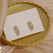 Load image into Gallery viewer, Luxury Popular 14K Gold Plated Zircon C Shape Ear Studs Earrings