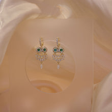 Load image into Gallery viewer, Fashion Owl 14K Gold Plated Zircon Drop Earrings