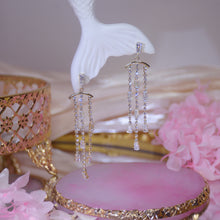 Load image into Gallery viewer, Popular Fashion Gold Plated Diamante Chandelier Tassel Earrings