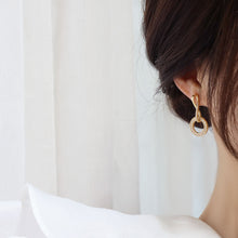 Load image into Gallery viewer, Luxury Gold Plated Diamante Circular Drop Earrings
