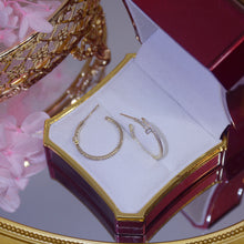 Load image into Gallery viewer, Fashion Gold Plated Diamante Hoop Earrings Huggies
