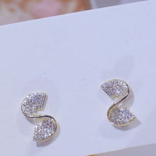 Load image into Gallery viewer, Gold Plated Diamante S Shape Twist Ear Studs Earrings