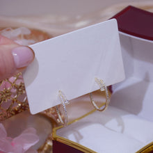 Load image into Gallery viewer, Fashion Gold Plated Diamante Hoop Earrings Huggies