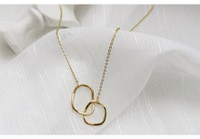 Load image into Gallery viewer, Gold Plated Snake Chain Double Circular Necklace