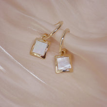 Load image into Gallery viewer, Unique Fashion Gold Plated Silver Rectangle Shell Chic Drop Earrings
