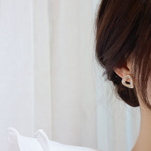 Load image into Gallery viewer, Zircon Diamante Circular Gold Plated Ear Studs Earrings