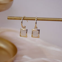 Load image into Gallery viewer, Unique Fashion Gold Plated Silver Rectangle Shell Chic Drop Earrings
