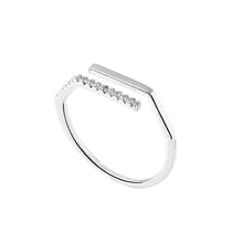 Load image into Gallery viewer, Diamante Cross Line Adjustable Ring