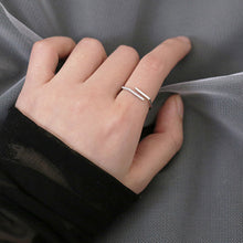 Load image into Gallery viewer, Diamante Cross Line Adjustable Ring