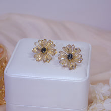 Load image into Gallery viewer, Crystal Flower Gold Plated Ear Studs Earrings
