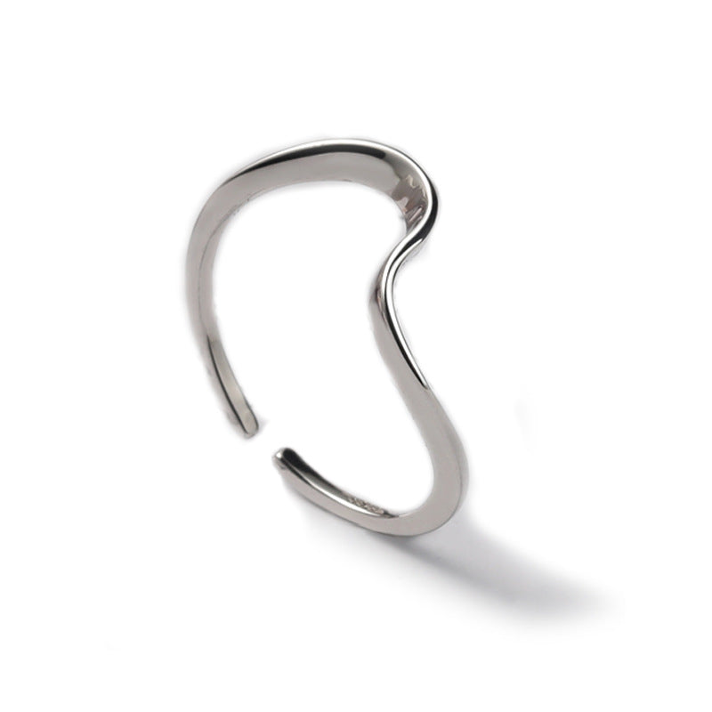 Adjustable Silver Ring With Twist Detail