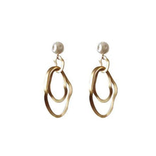 Load image into Gallery viewer, Vintage Gold Plated Irregular Oval Earrings