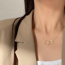 Load image into Gallery viewer, Gold Plated Snake Chain Double Circular Necklace