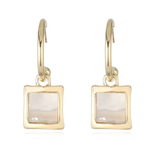 Load image into Gallery viewer, Unique Fashion Gold Plated Silver Rectangle Shell Chic Drop Earrings