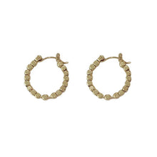 Load image into Gallery viewer, Gold Plated Bead Hoop Huggie Earrings