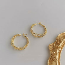 Load image into Gallery viewer, Luxury 14K Gold Plated Thread Twist Chic Huggies Earrings