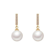 Load image into Gallery viewer, Gold Plated Luxury Diamante Pearl Drop Earrings

