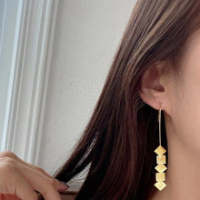 Load image into Gallery viewer, Korean Style Geometric Pierce Gold Plated Drop Earrings