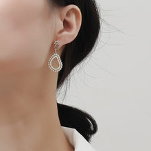 Load image into Gallery viewer, Water Drop Shape Drop Earrings with Mini Pearls