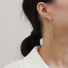 Load image into Gallery viewer, Party Wear Gold Plated Long Tassel Chic Earrings