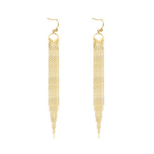 Load image into Gallery viewer, Party Wear Gold Plated Long Tassel Chic Earrings