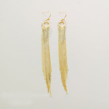 Load image into Gallery viewer, Party Wear Gold Plated Long Tassel Chic Earrings