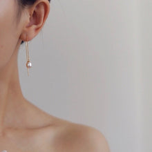 Load image into Gallery viewer, Luxury Pearl Gold Plated Silver Threader Earrings