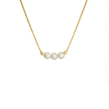 Load image into Gallery viewer, Elegant Three Mini Pearl Chain Necklace Choker